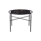 Secant Coffee Table: Round + Black + Black Gold Marble