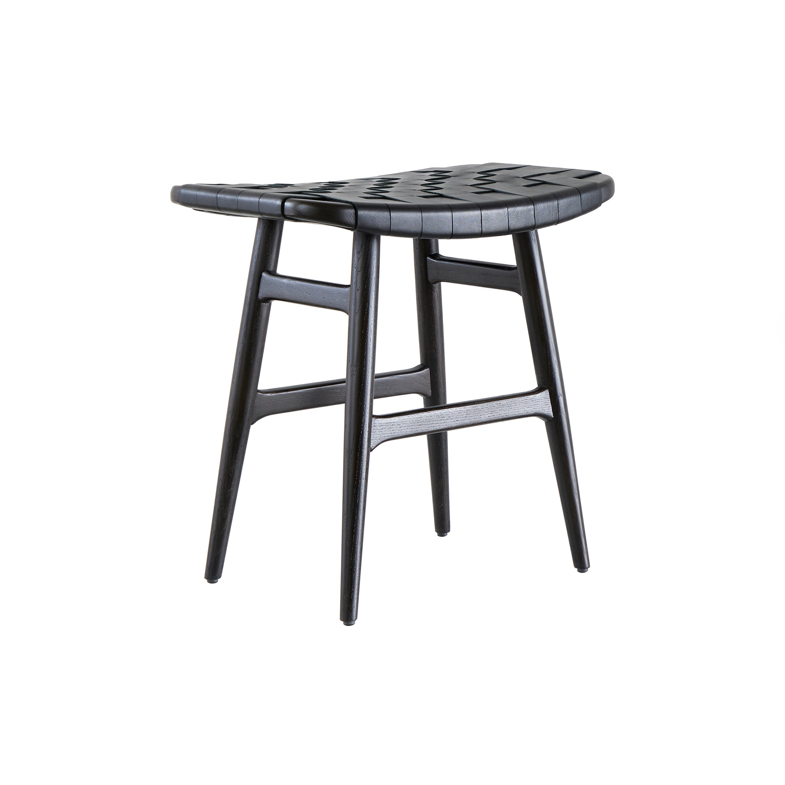 Freja Stool: Oynx Oak + Stripe + Black