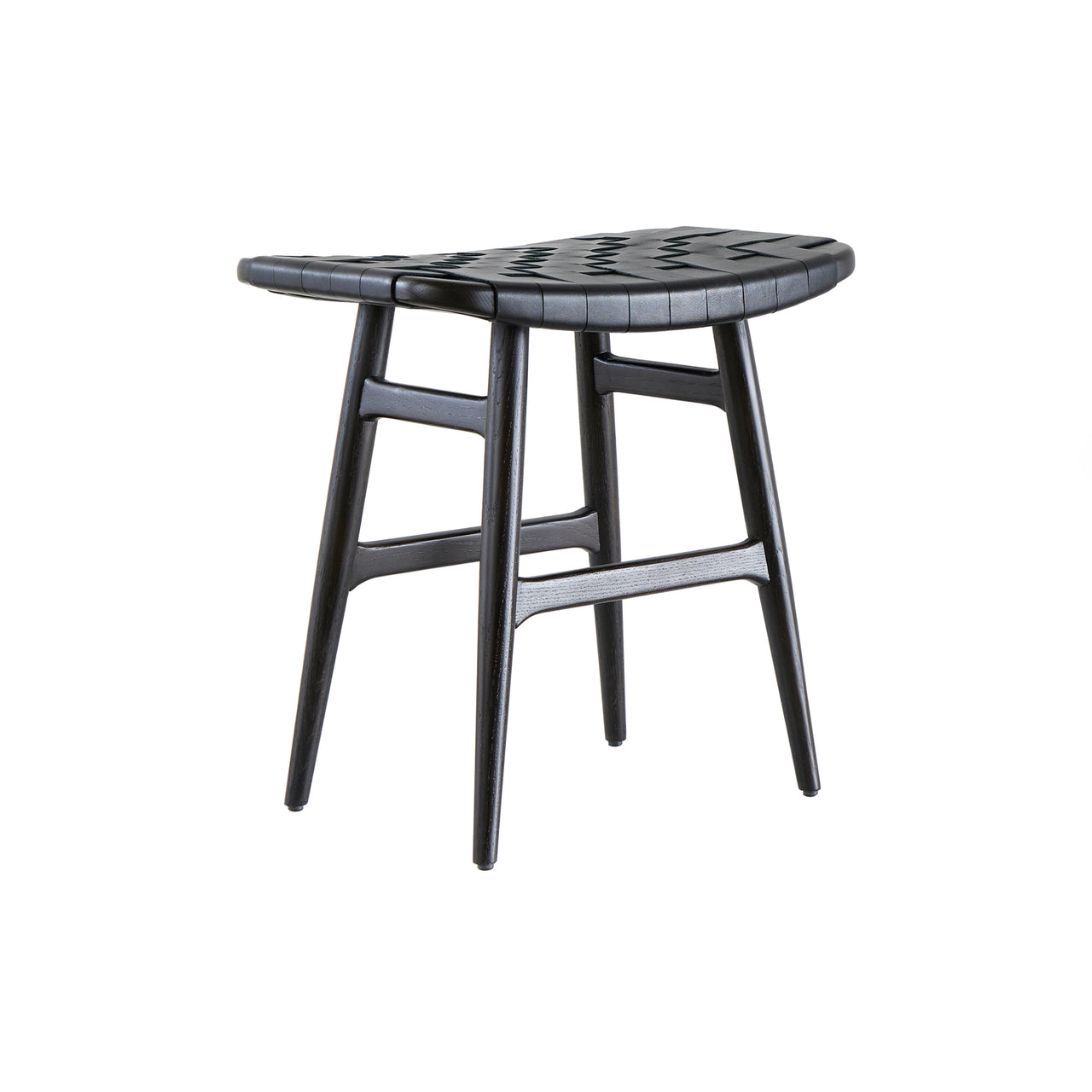 Freja Stool: Oynx Oak + Stripe + Black