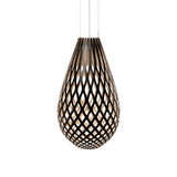 Kōura Pendant Light: Extra Large+ Black + Bamboo + White