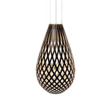 Kōura Pendant Light: Extra Large+ Black + Bamboo + White