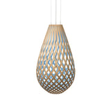 Kōura Pendant Light: Extra Large + Bamboo + Blue + White