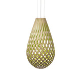 Kōura Pendant Light: Extra Large + Bamboo + Lime + White