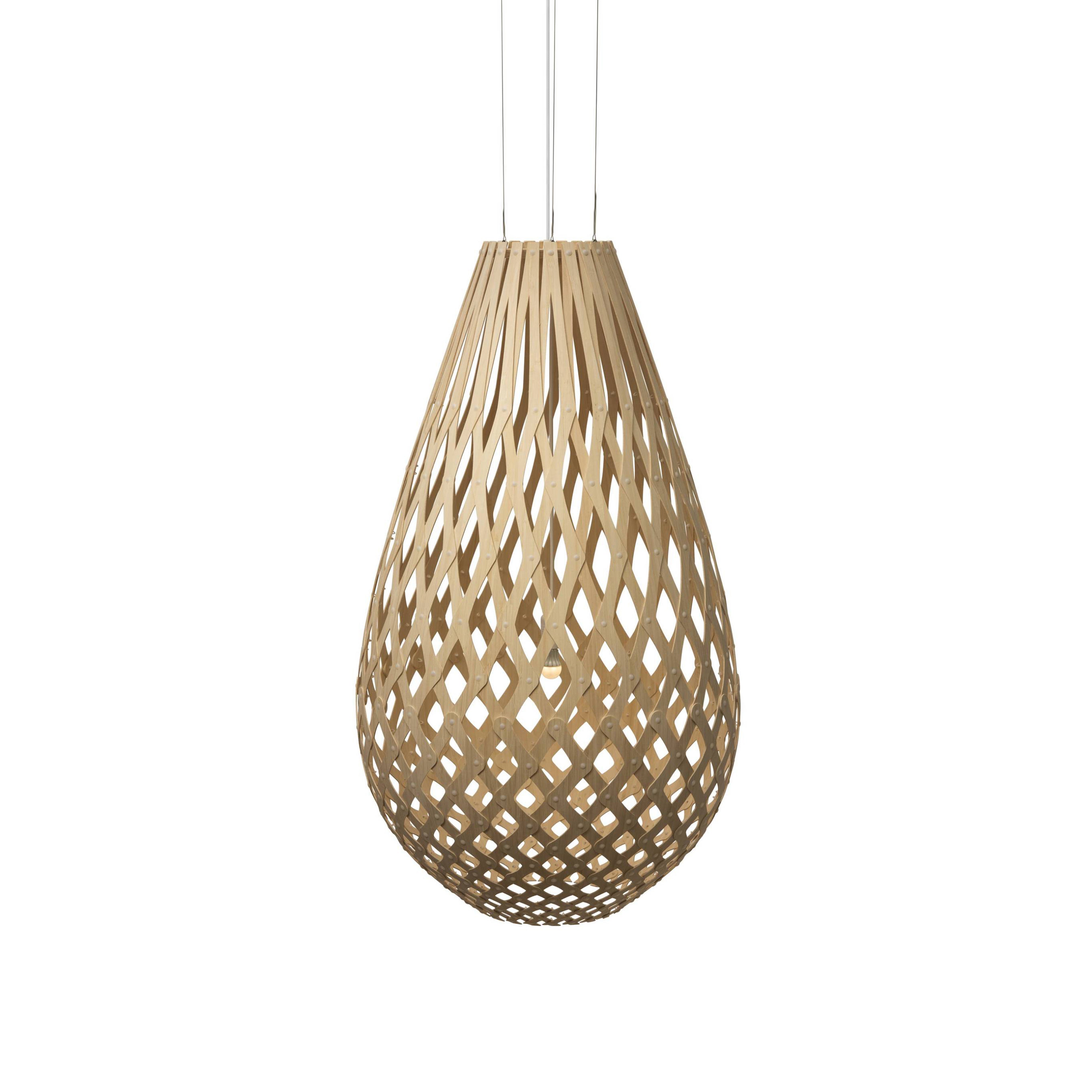 Kōura Pendant Light: Extra Large + Bamboo + White