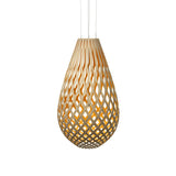 Kōura Pendant Light: Extra Large + Bamboo + Orange + White