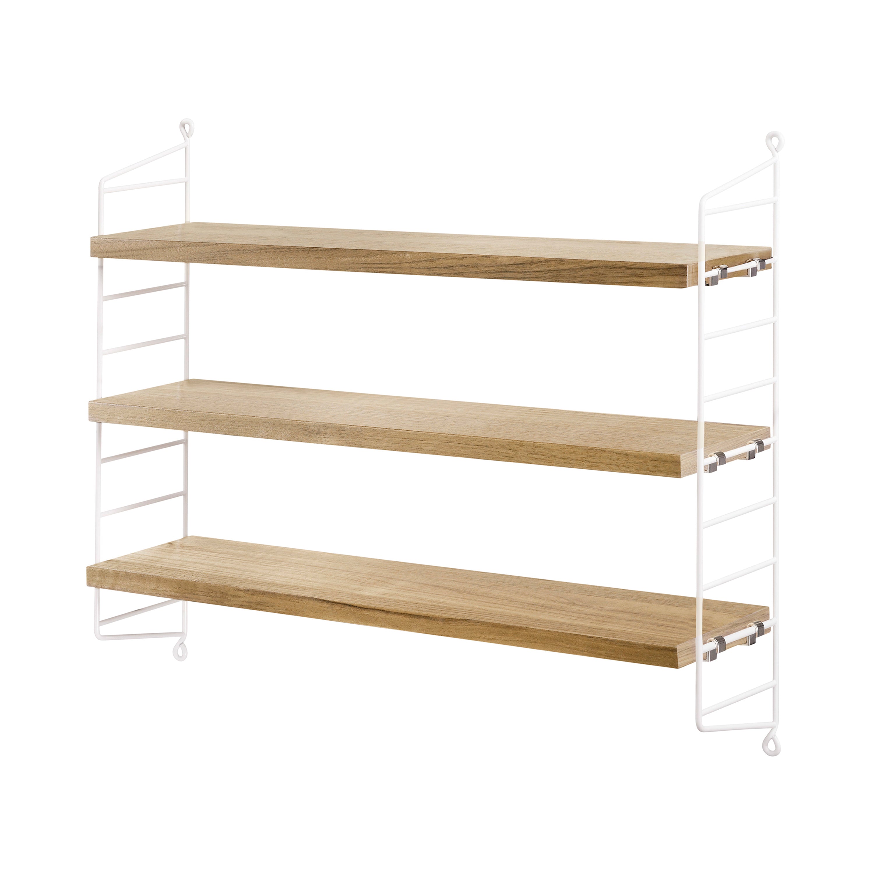 String Pocket Shelving: Oak + White