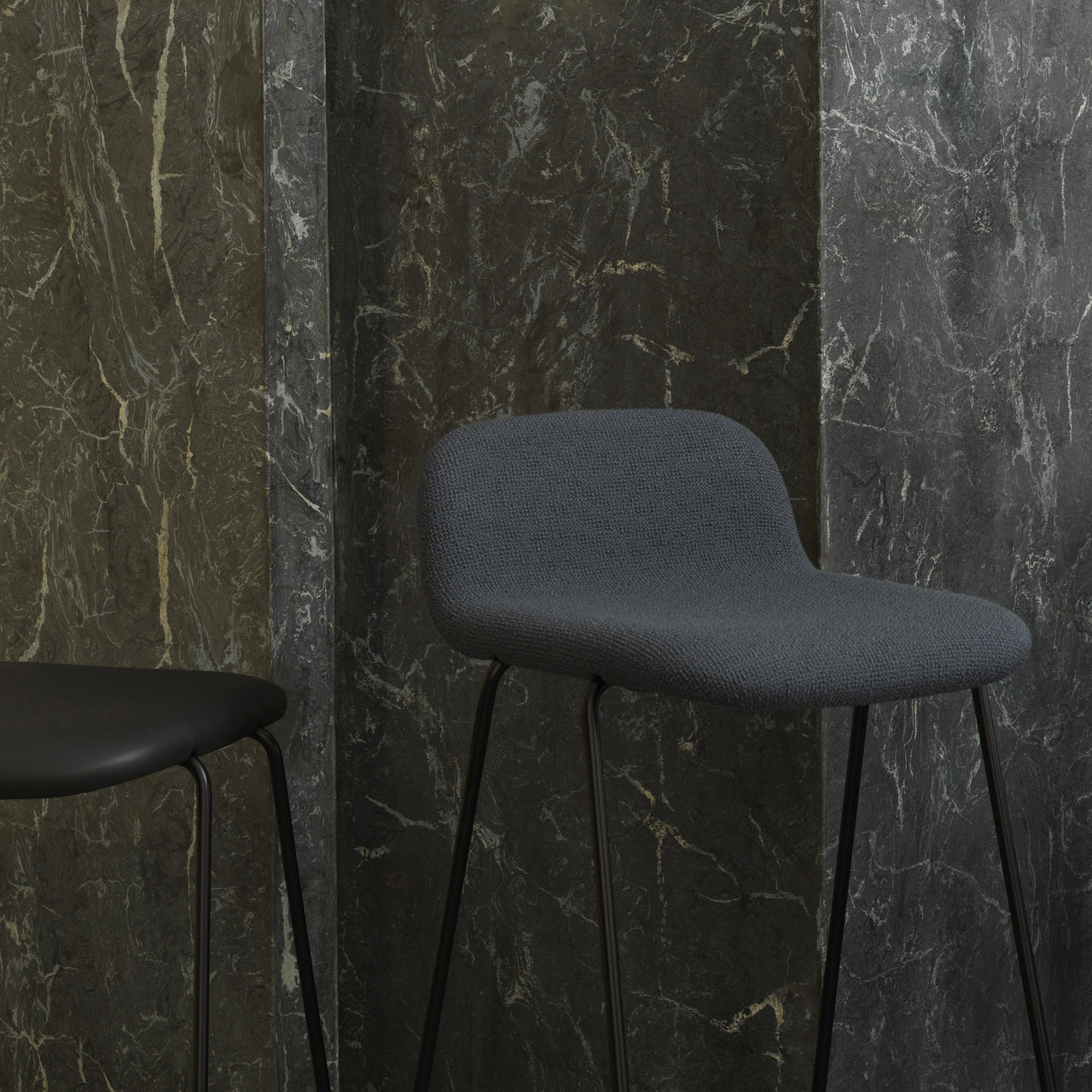 Just Bar + Counter Stool with Back: Full Upholstered