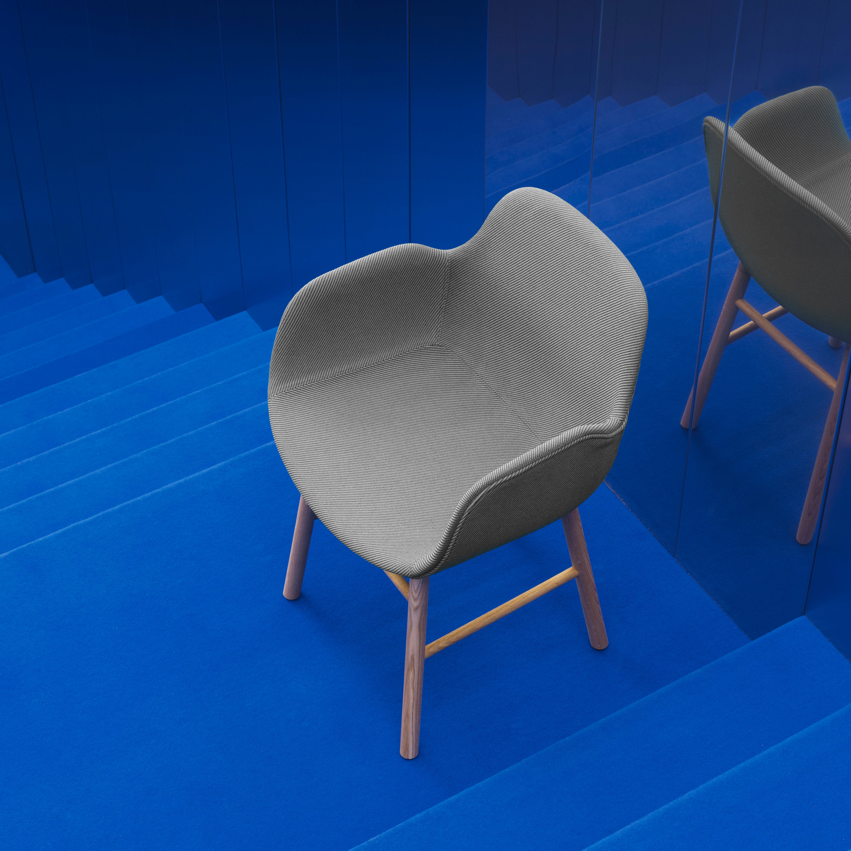 Form Armchair: Wood Base + Full Upholstered