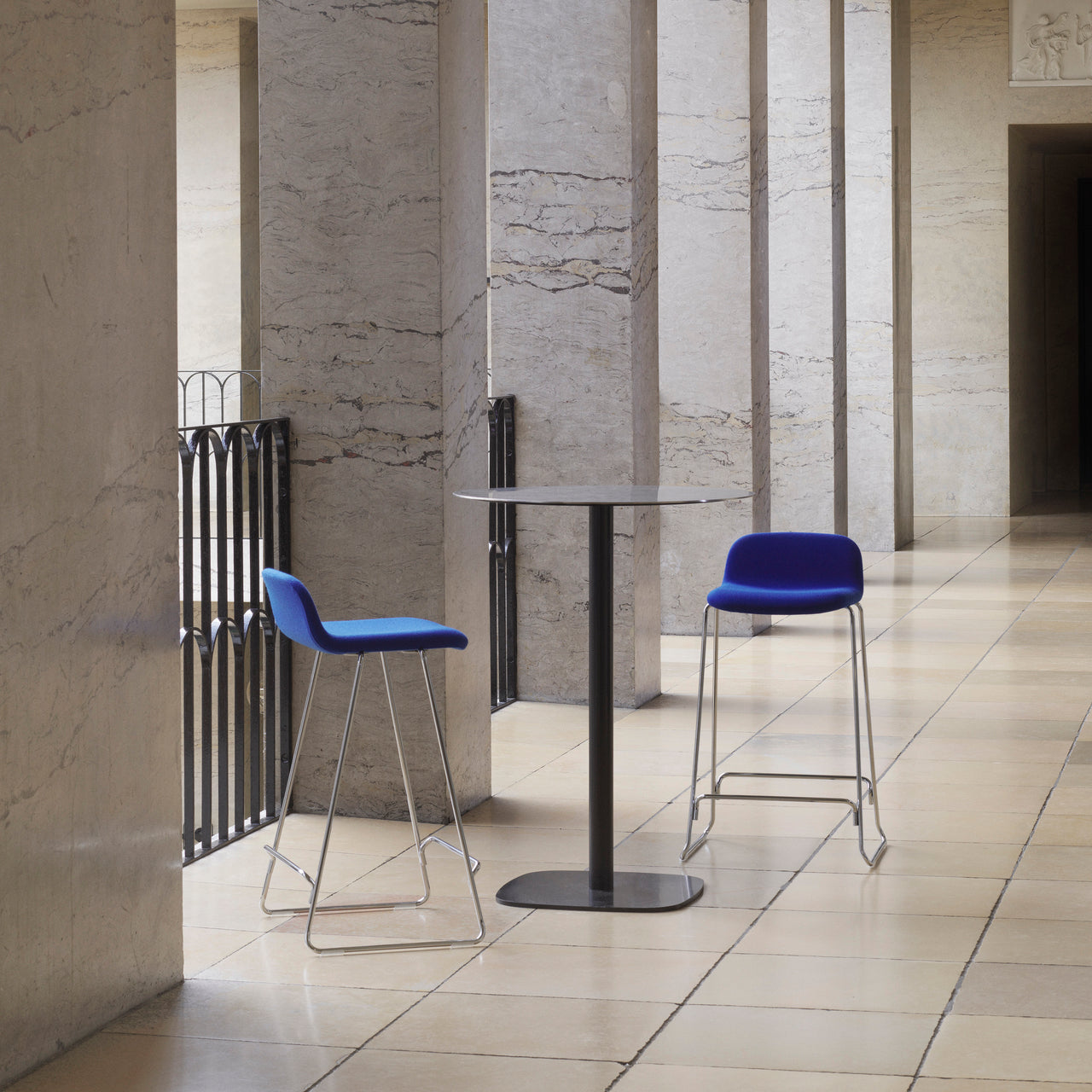 Just Bar + Counter Stool with Back: Full Upholstered