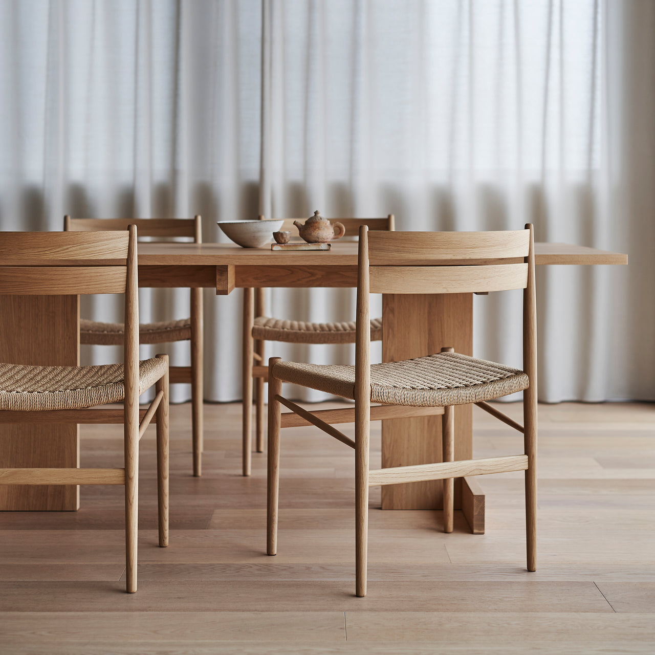 Hiroo Dining Chair N-DC05: Paper Cord + LS