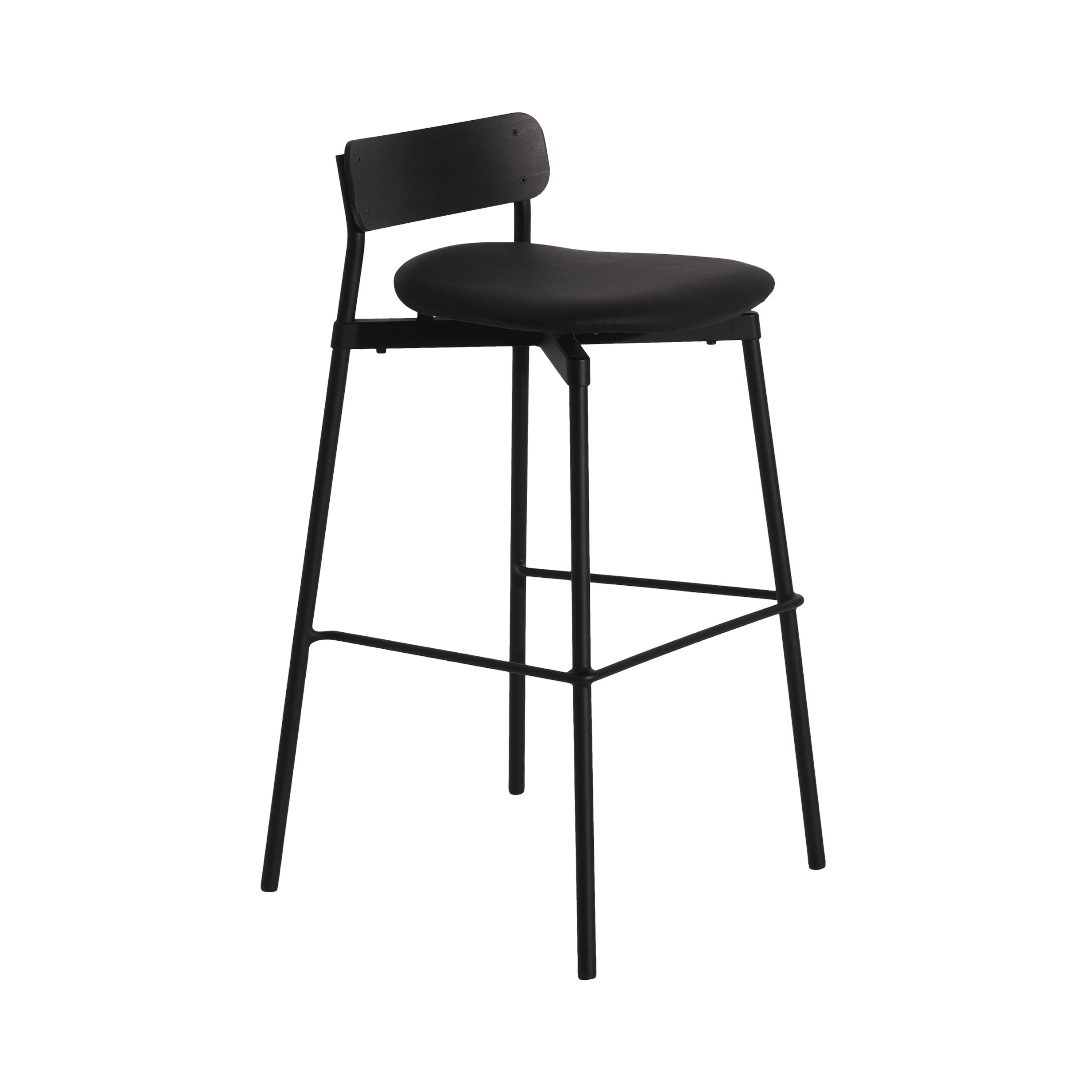 Fromme Bar + Counter Stool: Upholstered + Bar + Leather