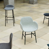 Form Bar + Counter Stool: Steel Base + Upholstered