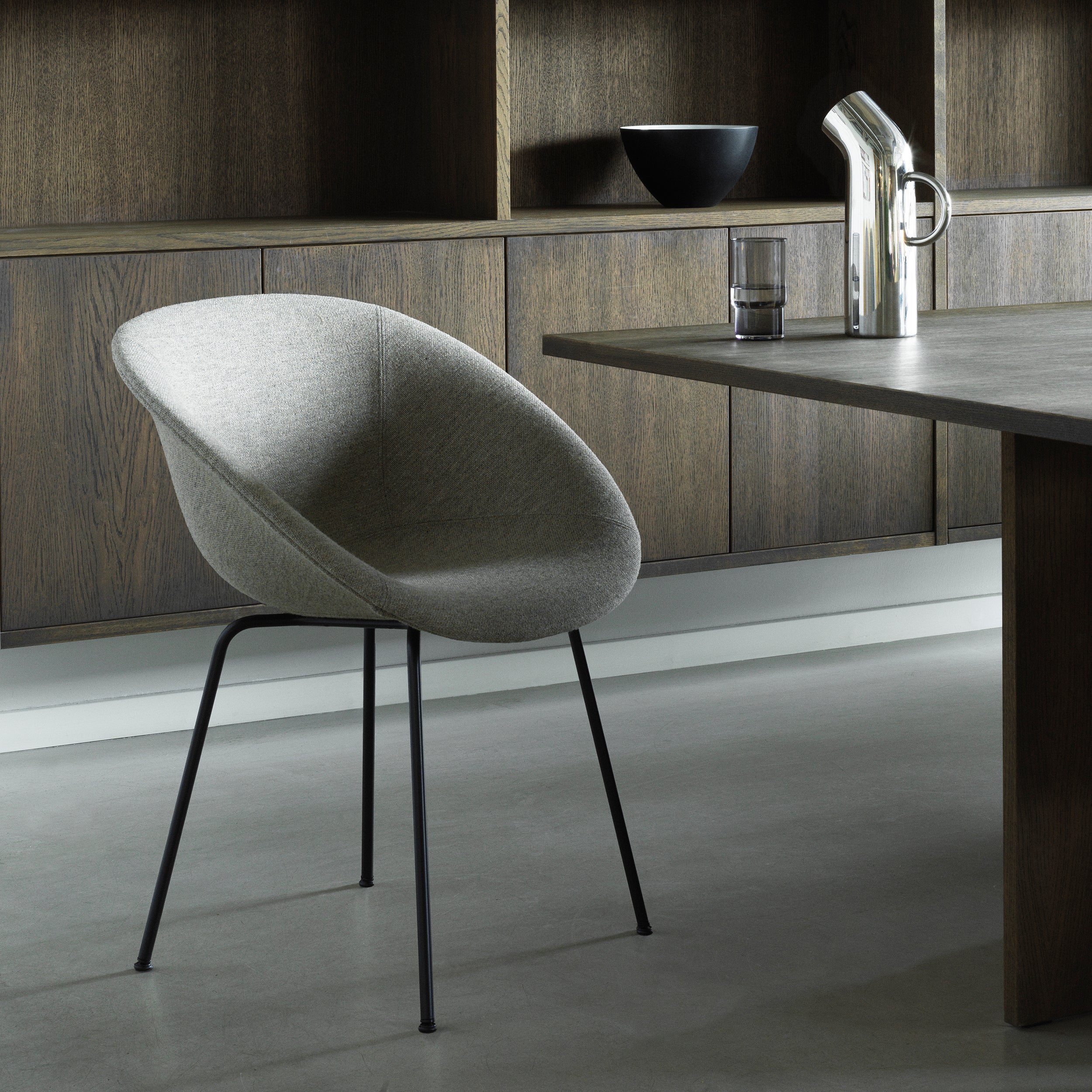 Mat Armchair: Steel Base + Fully Upholstered