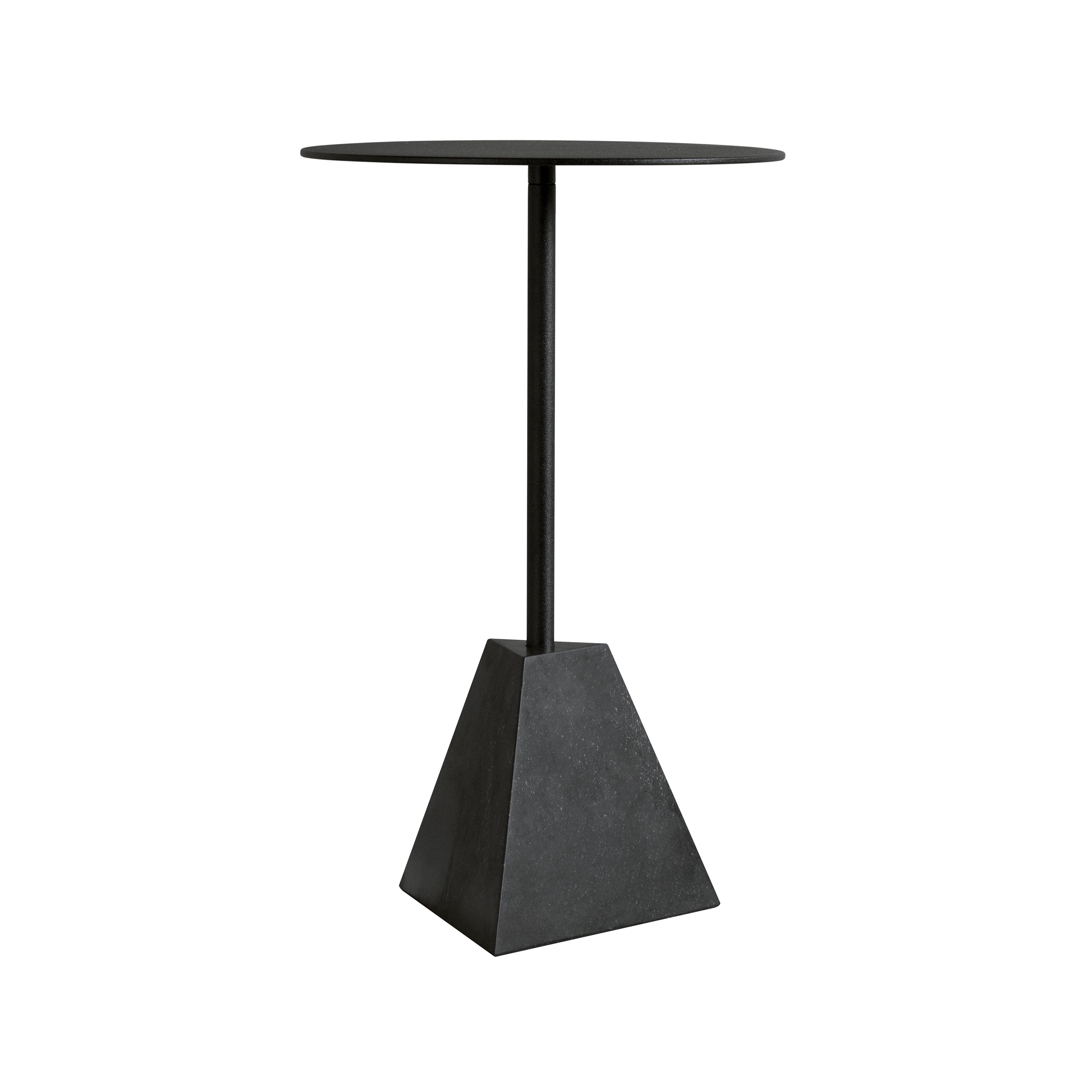 Knockout Lounge Table: Pyramid + Black + Black Belgium Blue