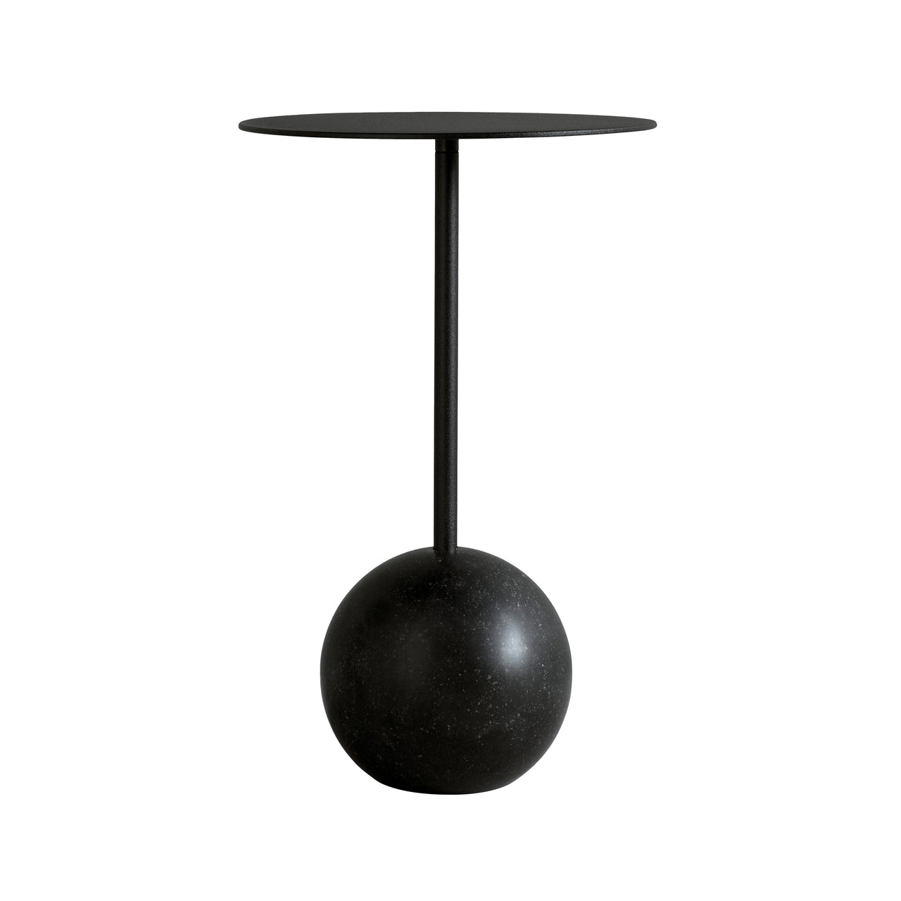 Knockout Lounge Table: Round + Black + Black Belgium Blue