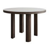 Quarter Dining Table: White + Smoked Oak