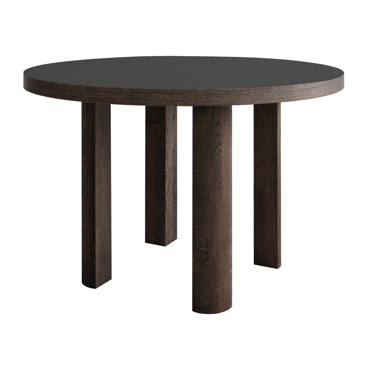 Quarter Dining Table: Black + Smoked Oak