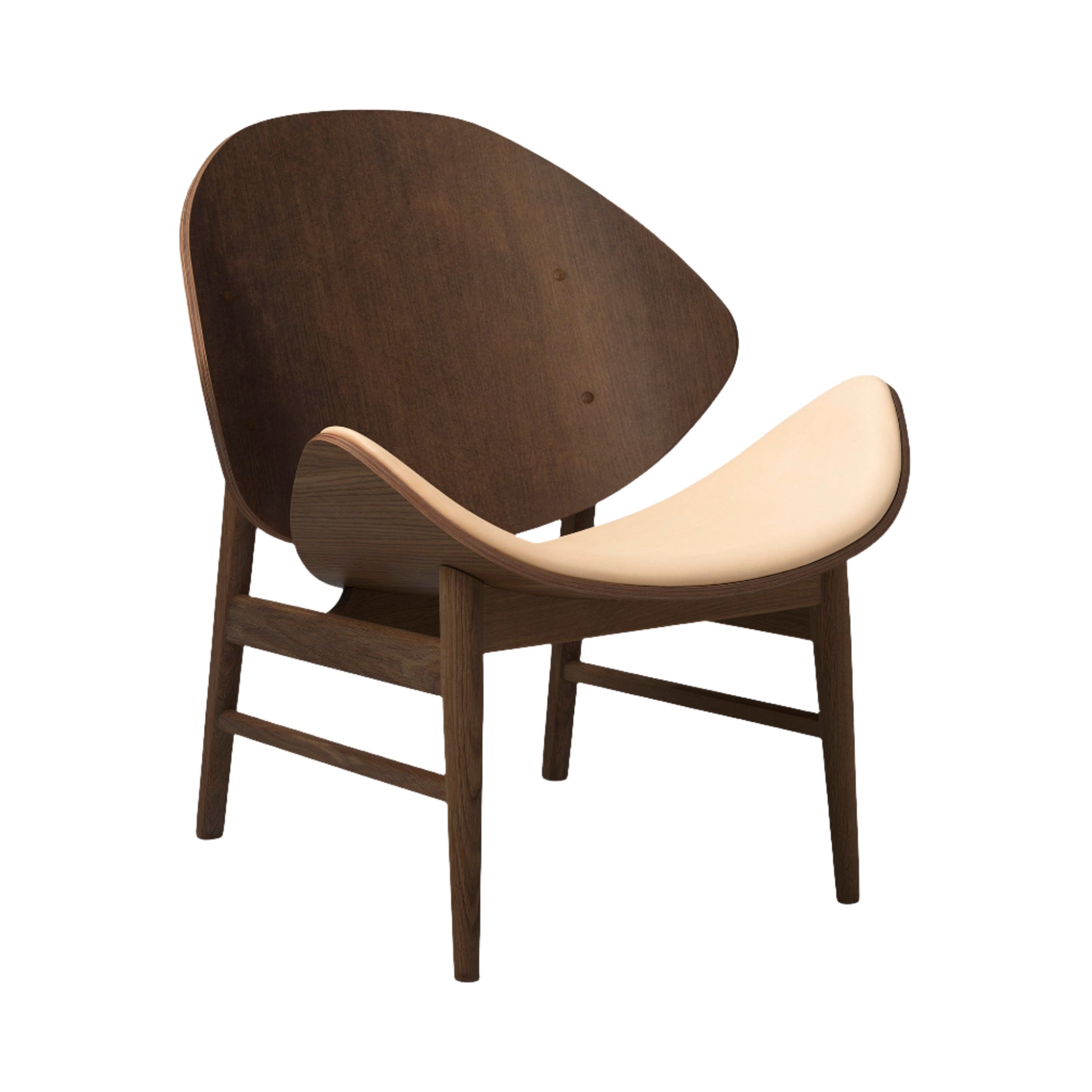 The Orange Lounge Chair: Seat Upholstered + Smoked Oak