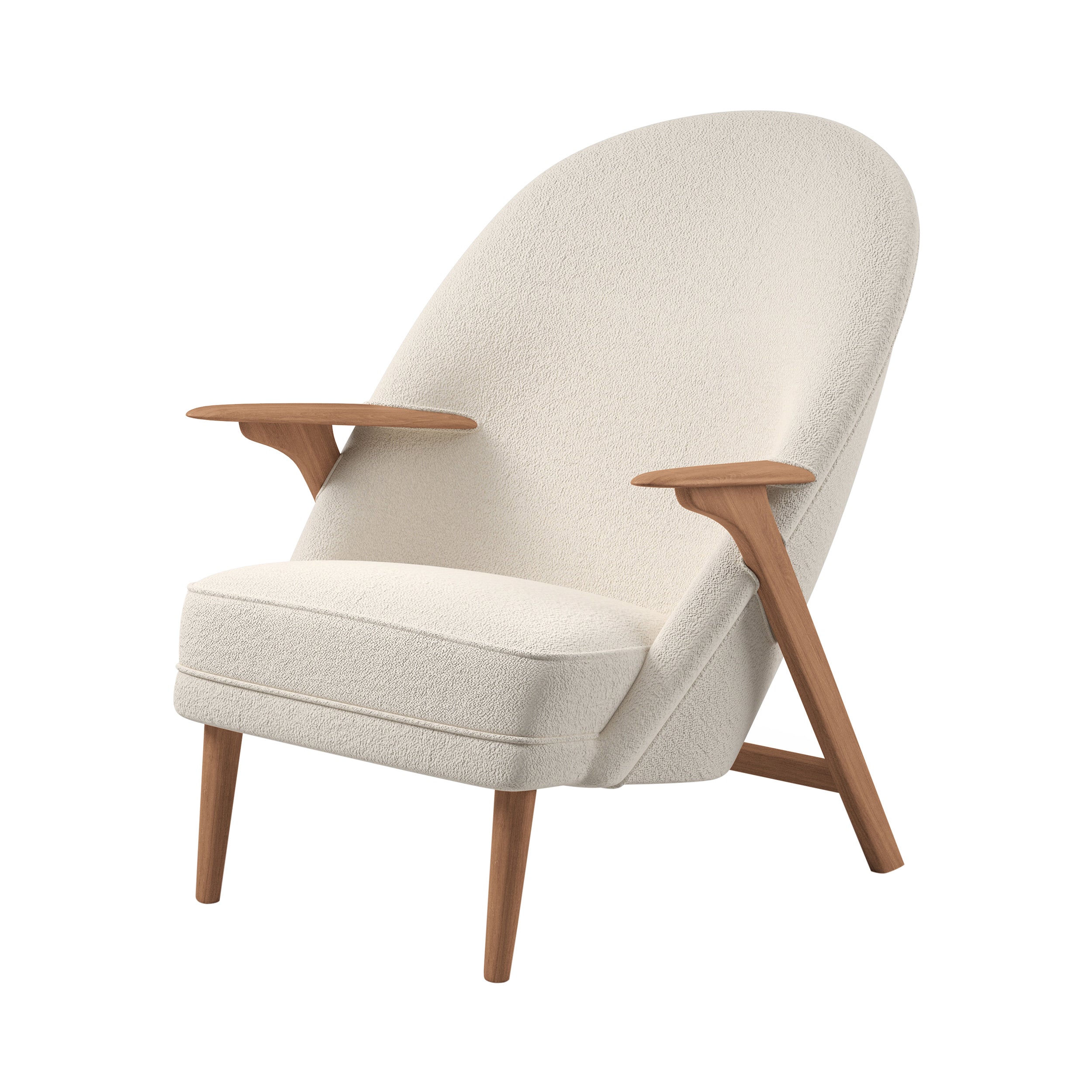 Wingman Lounge Chair: White Oiled Oak