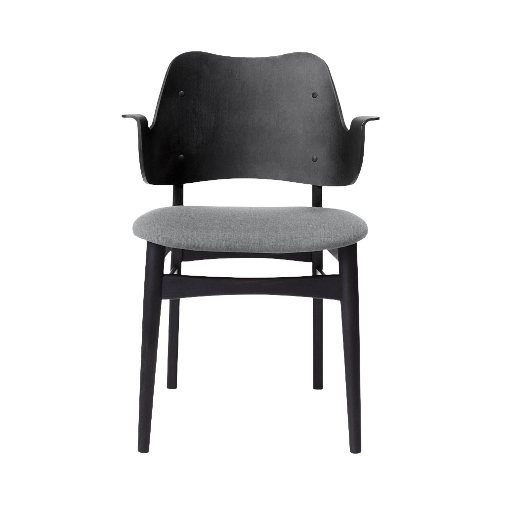 Gesture Dining Chair: Seat Upholstered + Black Lacquered Beech