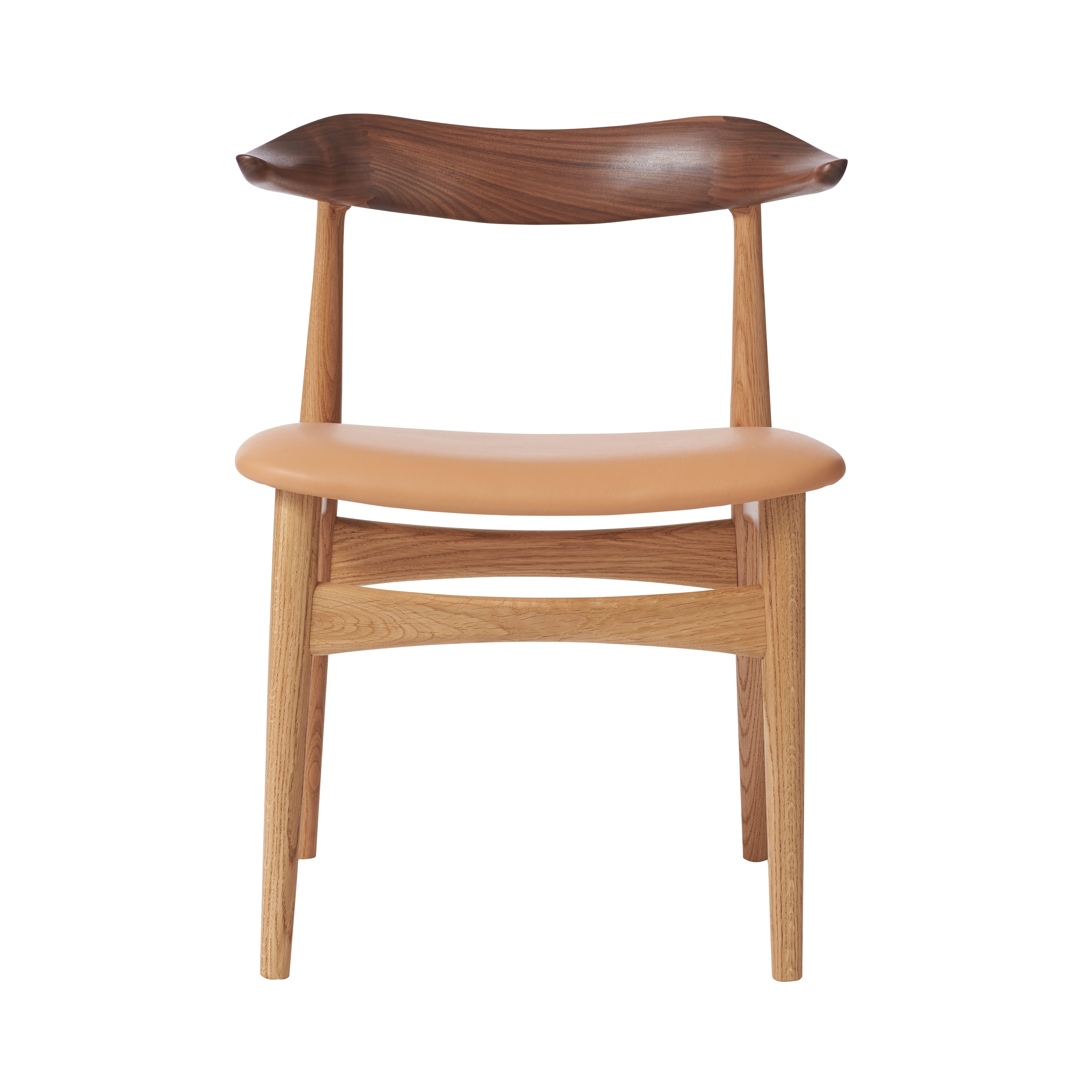 Cow Horn Dining Chair: Oiled Oak + Walnut