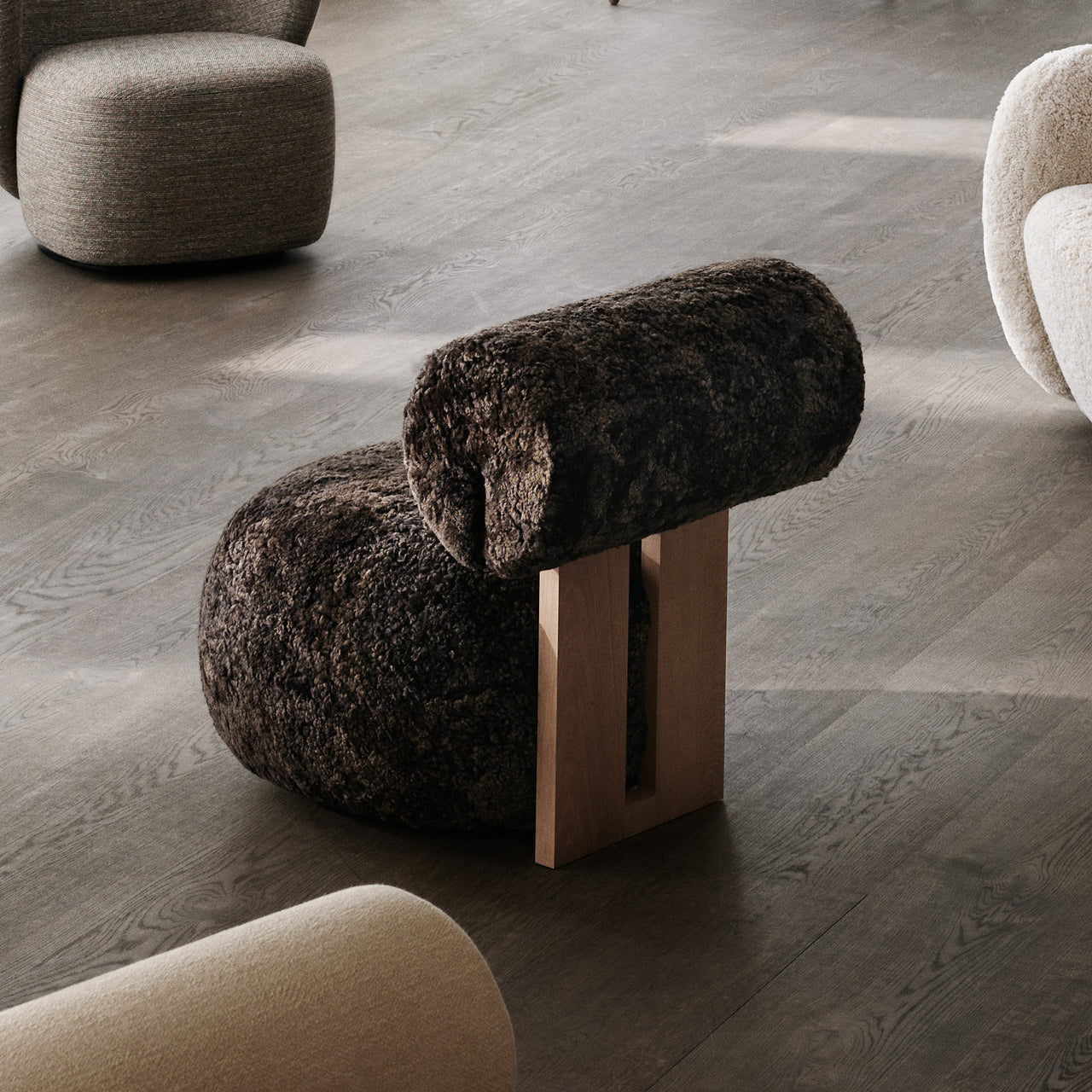 Hippo Lounge Chair: Upholstered
