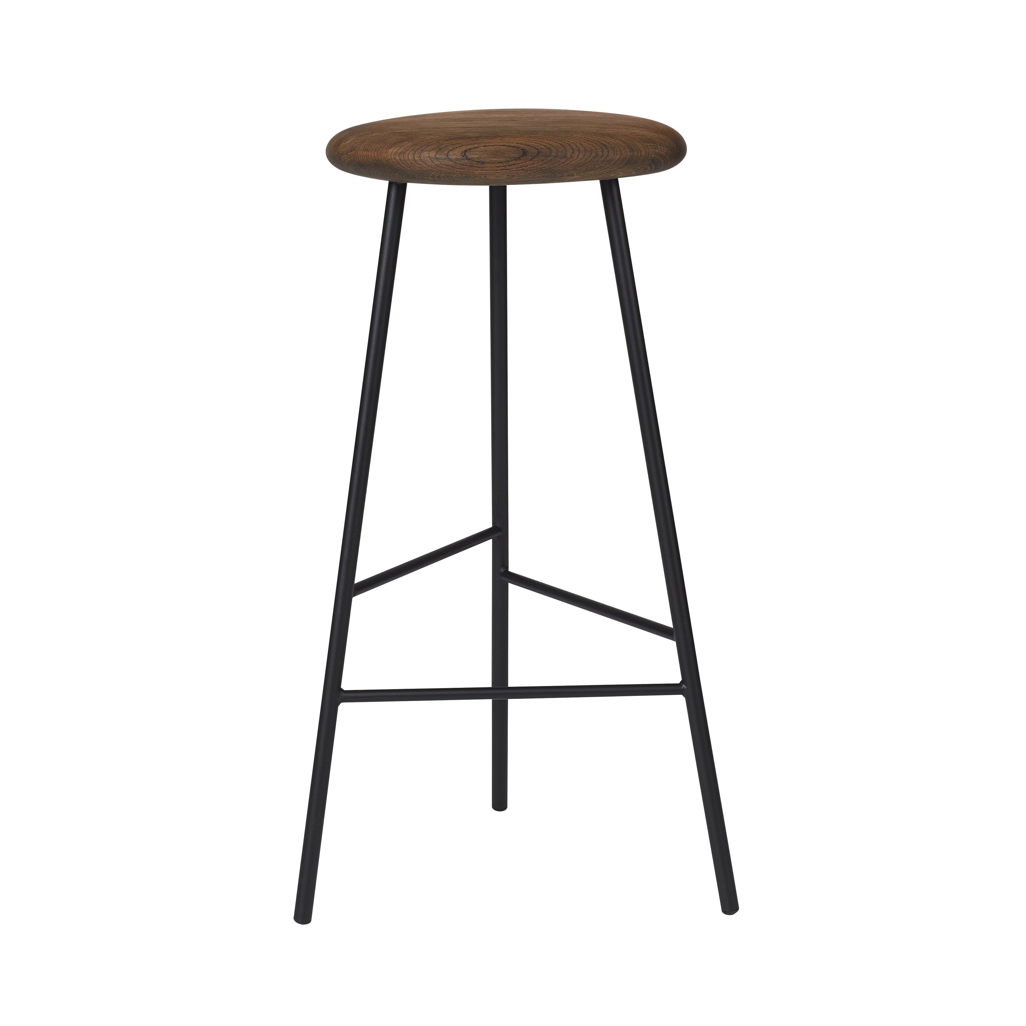 Pebble Bar + Counter Stool: Bar + Smoked Oak + Black 