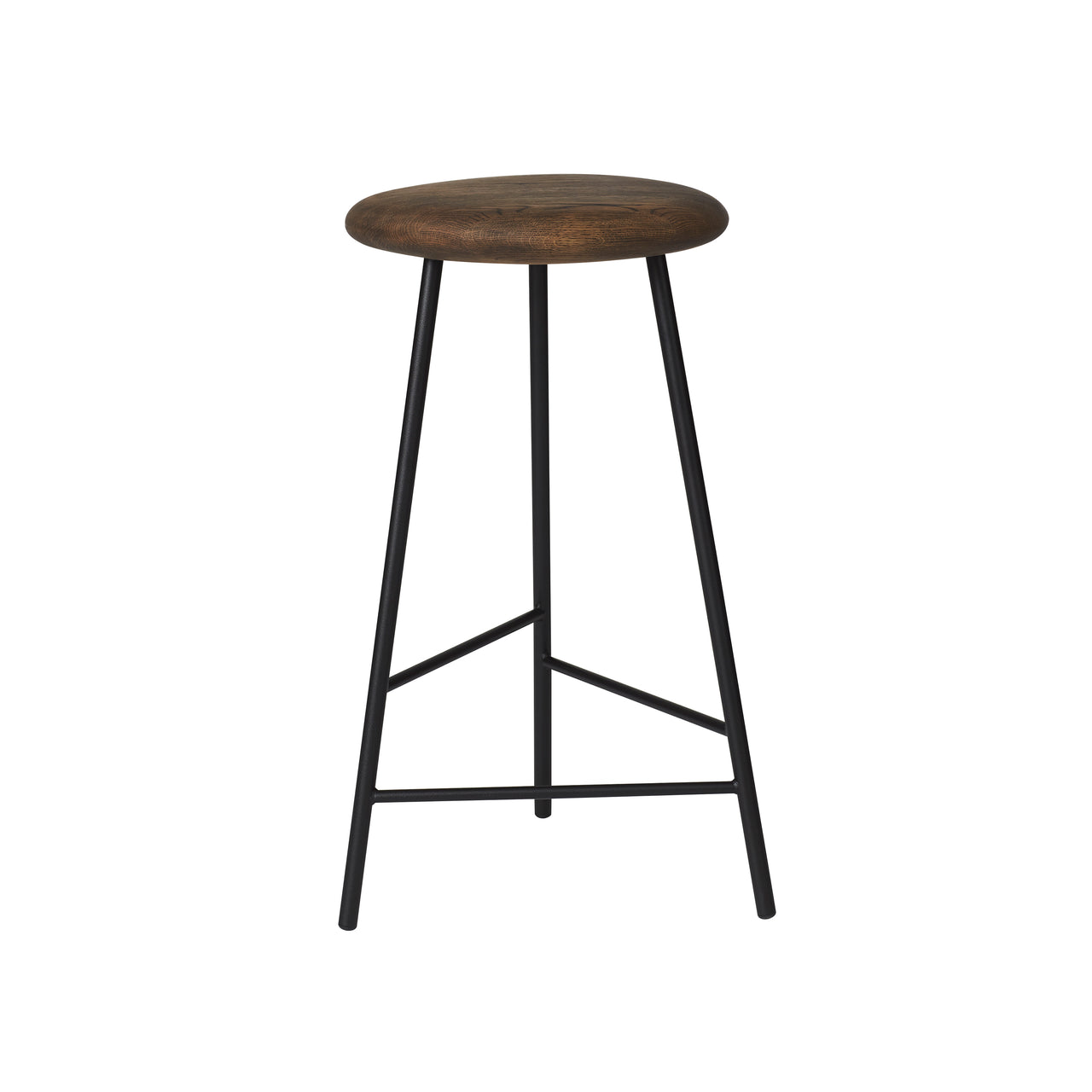 Pebble Bar + Counter Stool: Counter + Smoked Oak + Black 