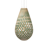 Kōura Pendant Light: XX Large + Bamboo + Aqua + White