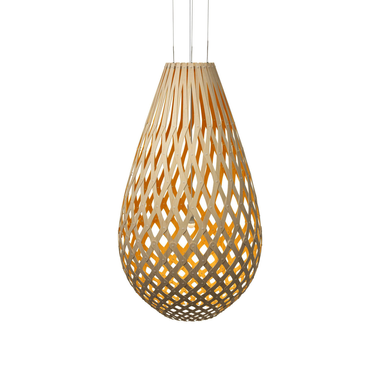 Kōura Pendant Light: XXX Large + Bamboo + Orange + White