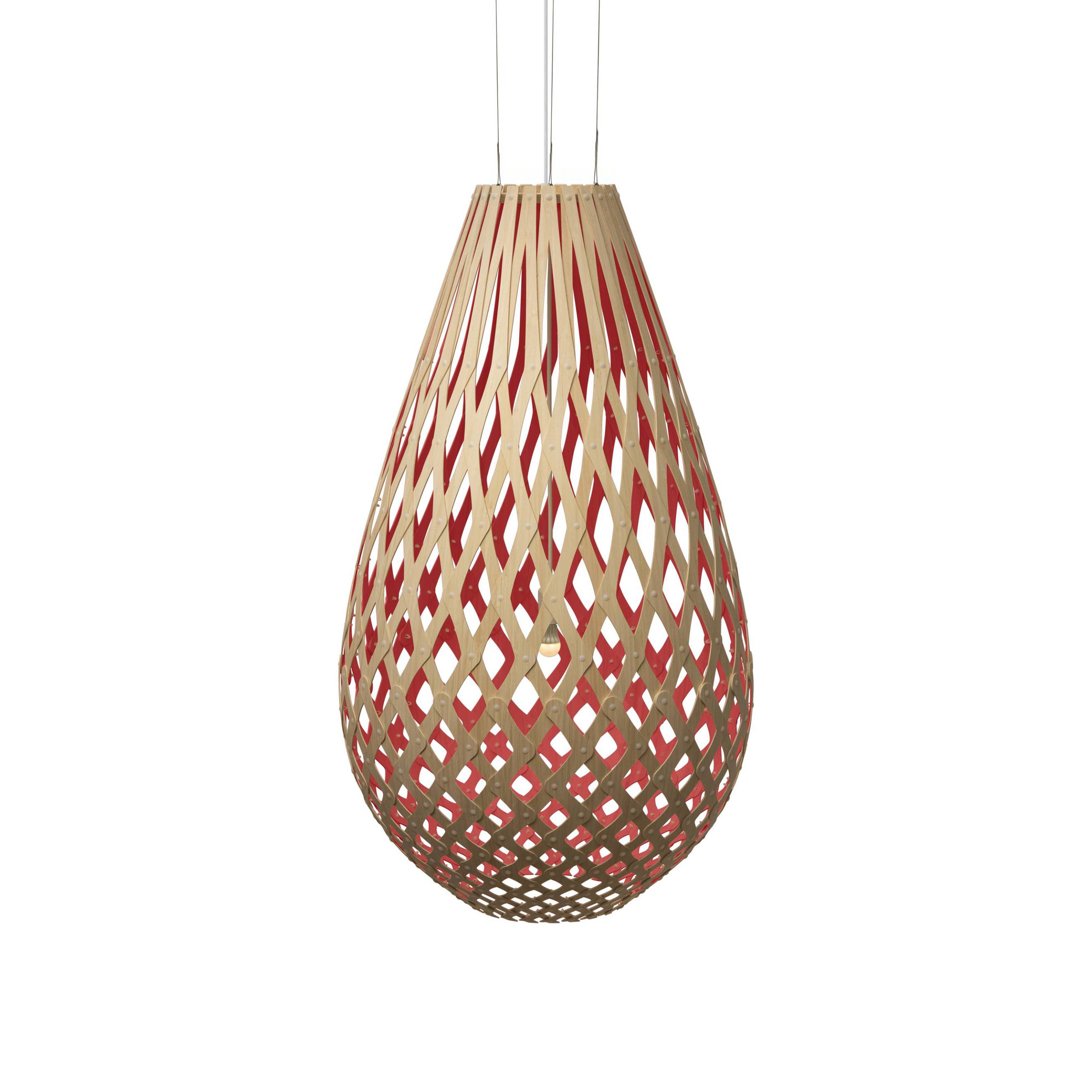 Kōura Pendant Light: XX Large + Bamboo + Red + White