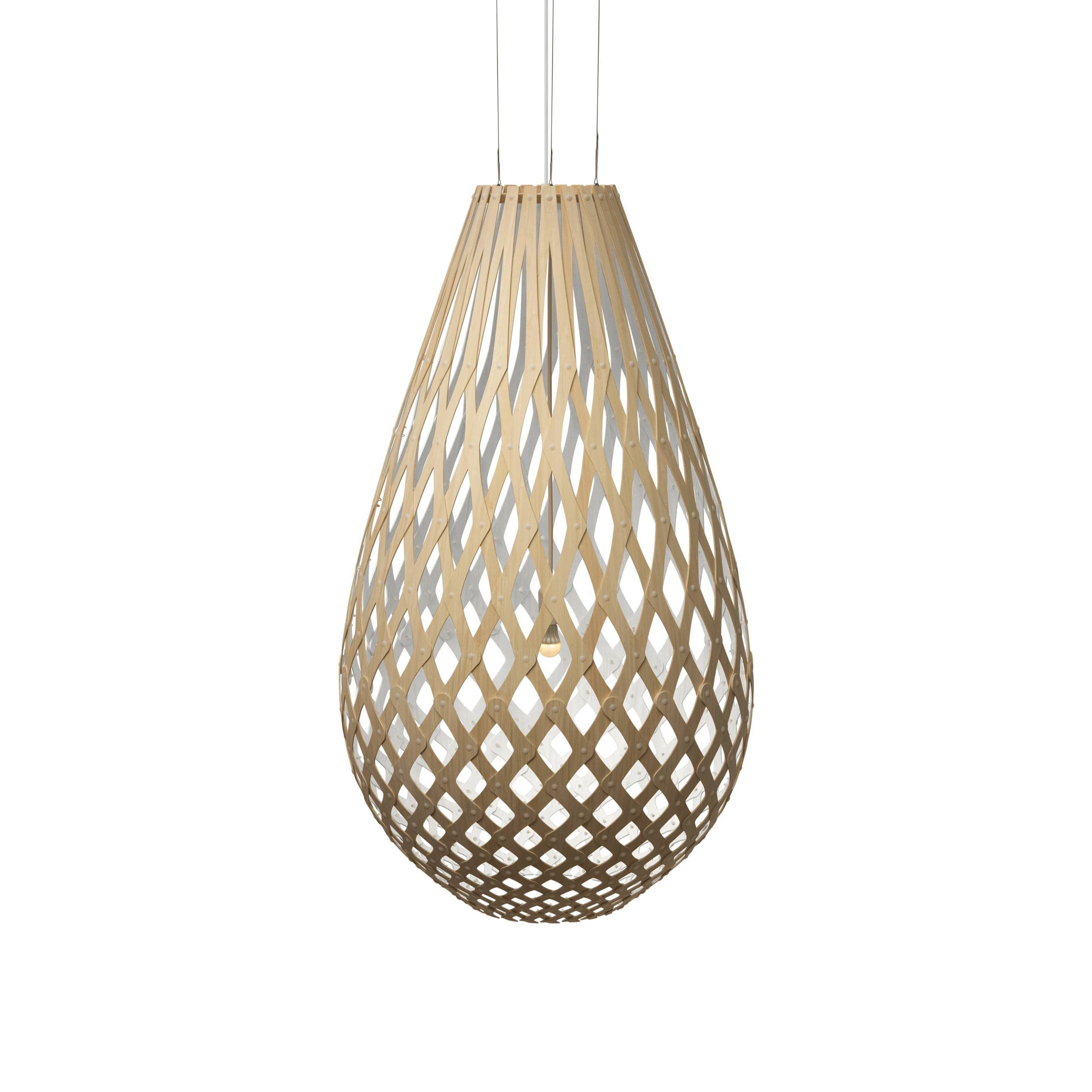 Kōura Pendant Light: XX Large + Bamboo + White + White