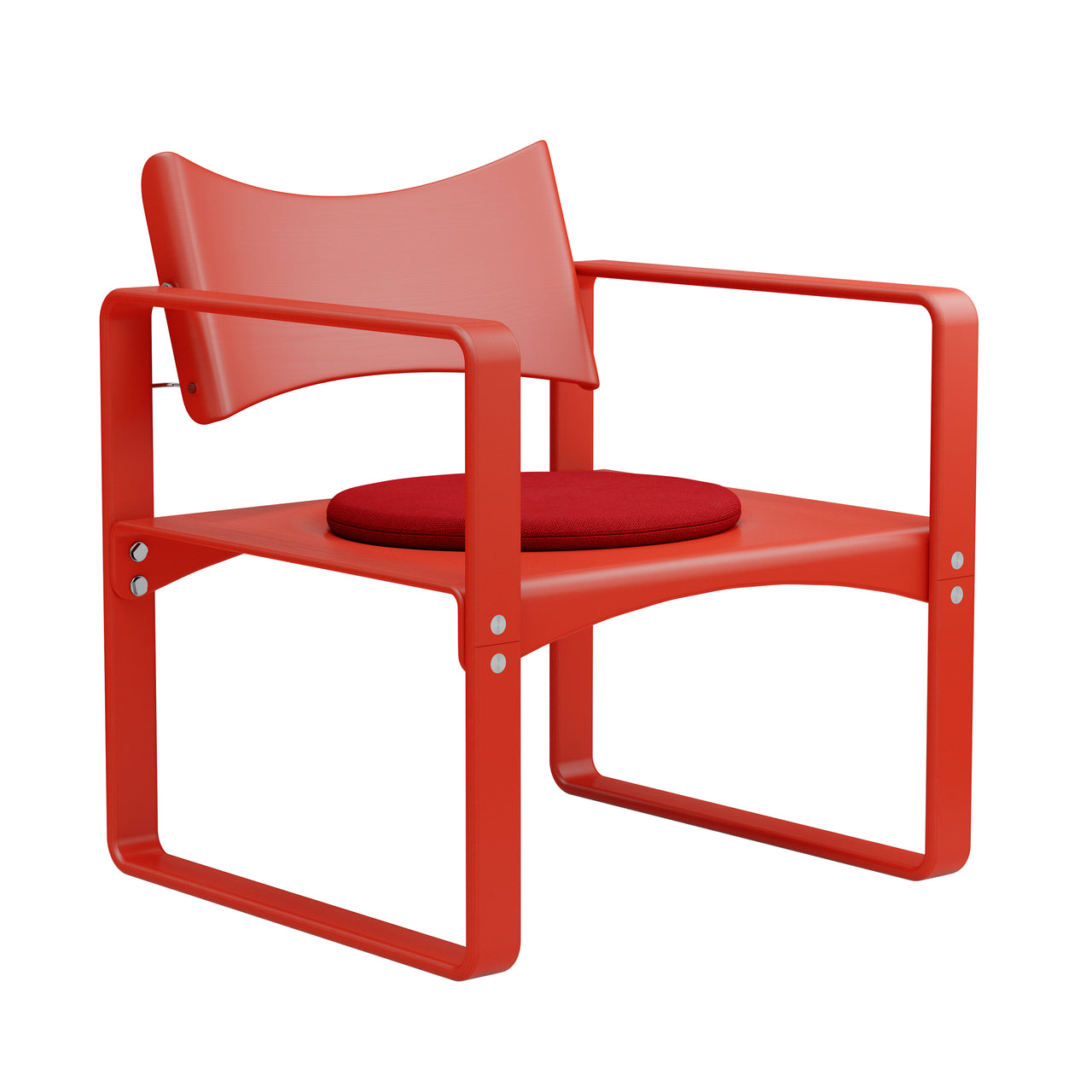 Series 270 F Armchair: Upholstery + Brown Red