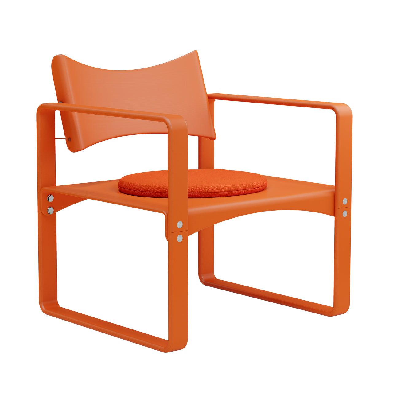 Series 270 F Armchair: Upholstery + Orange Red