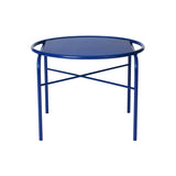 Secant Coffee Table: Round + Cobalt Blue Glass + Cobalt Blue