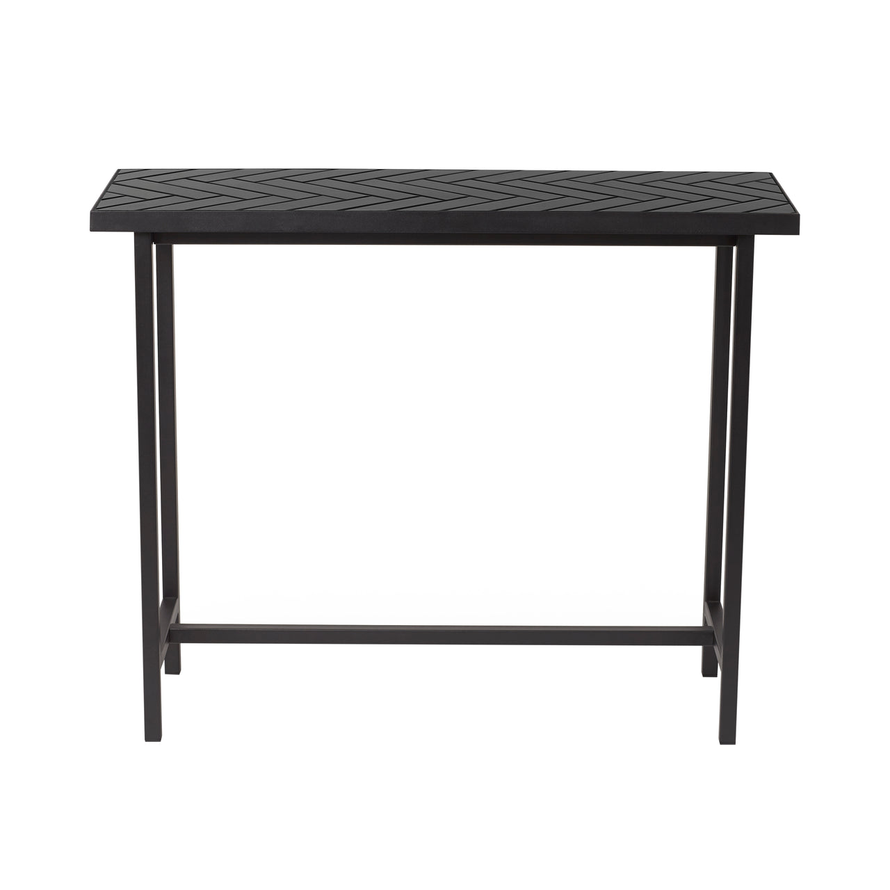 Herringbone Console Table: Black