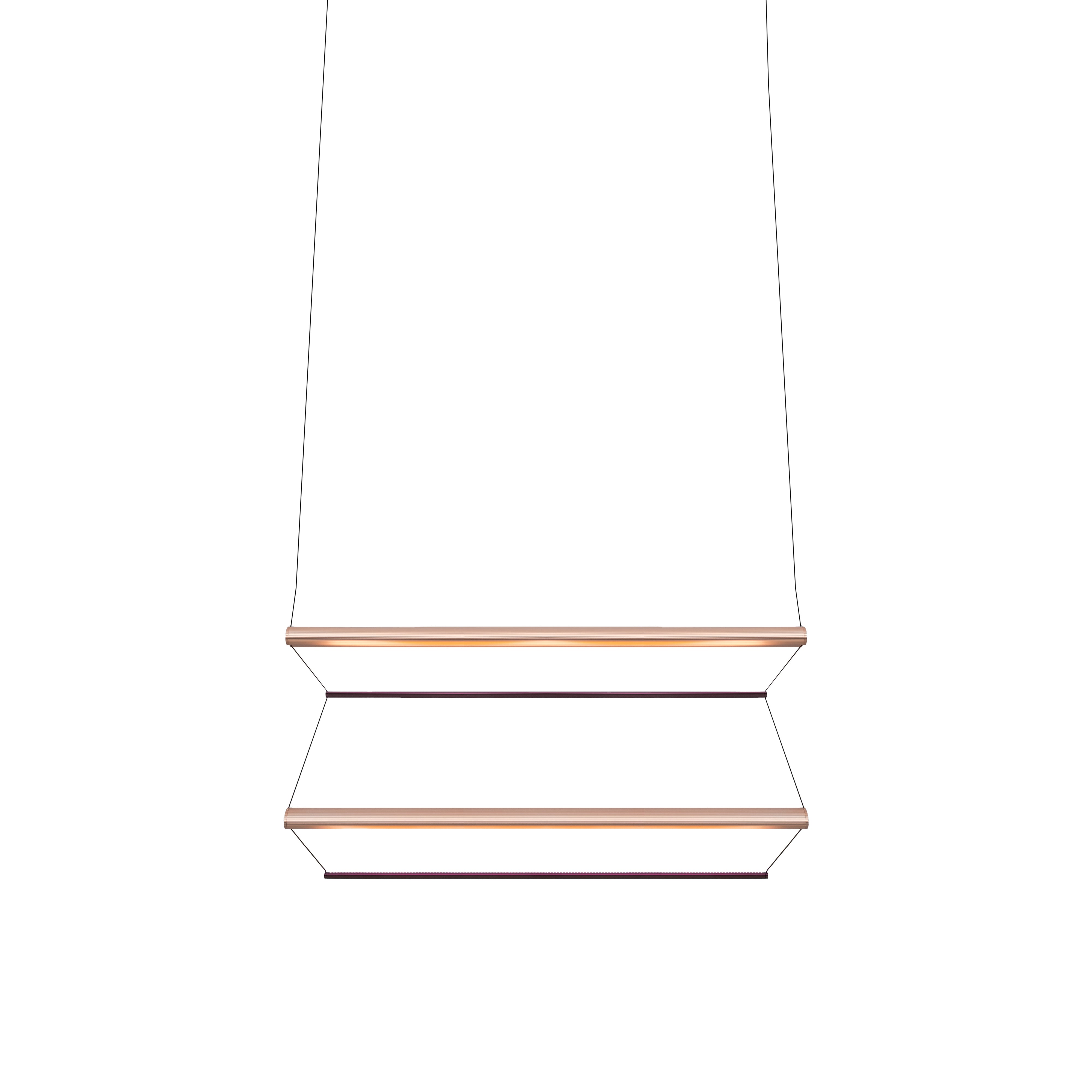 Tier 100 Vertical Pendant Light: 2V + Anodized Copper + Amethyst