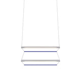 Tier 100 Vertical Pendant Light: 2V + Anodized Silver + Sapphire