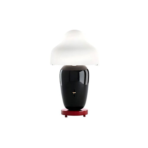 Chinoz Table Lamp: Black + Burgundy