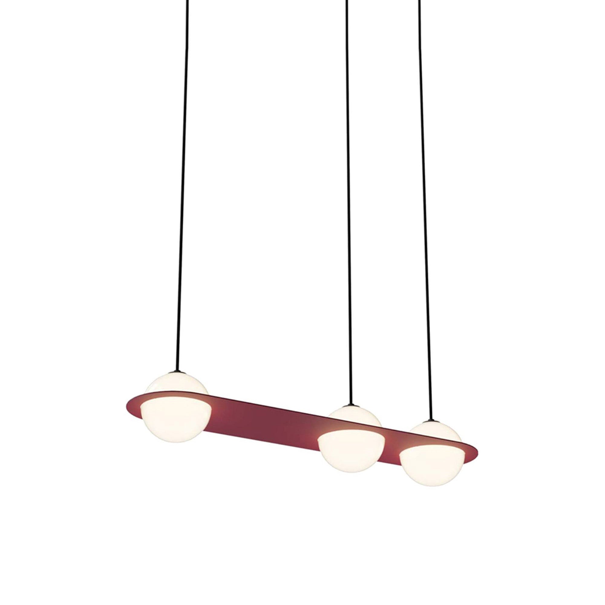 Laurent 07 Suspension Lamp: Textured Burgundy + Black