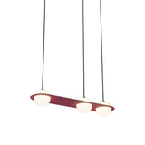 Laurent 07 Suspension Lamp: Textured Burgundy + Black