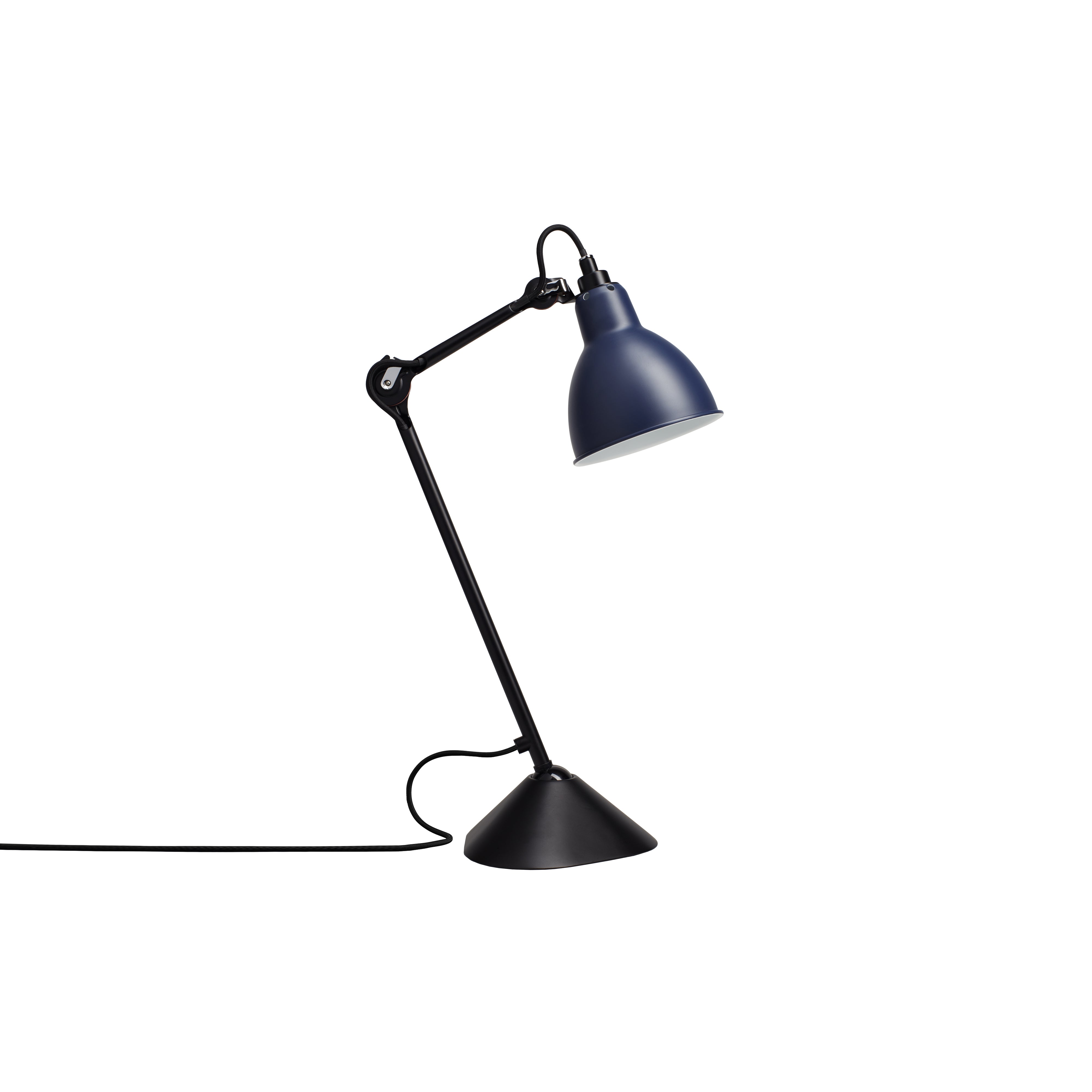 Lampe Gras N°205 Lamp: Blue + Round