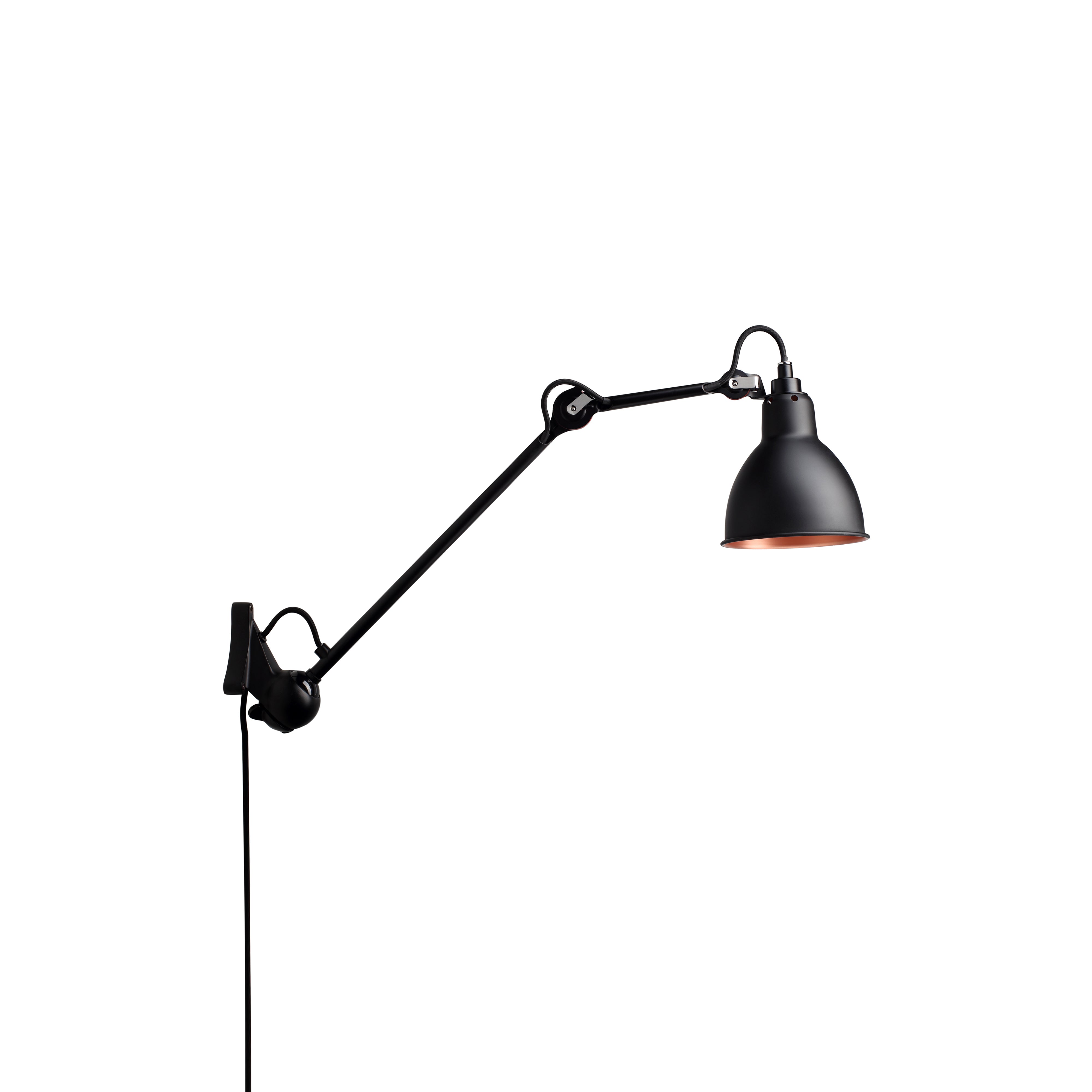 Lampe Gras N°222 Lamp: Black + Copper + Round