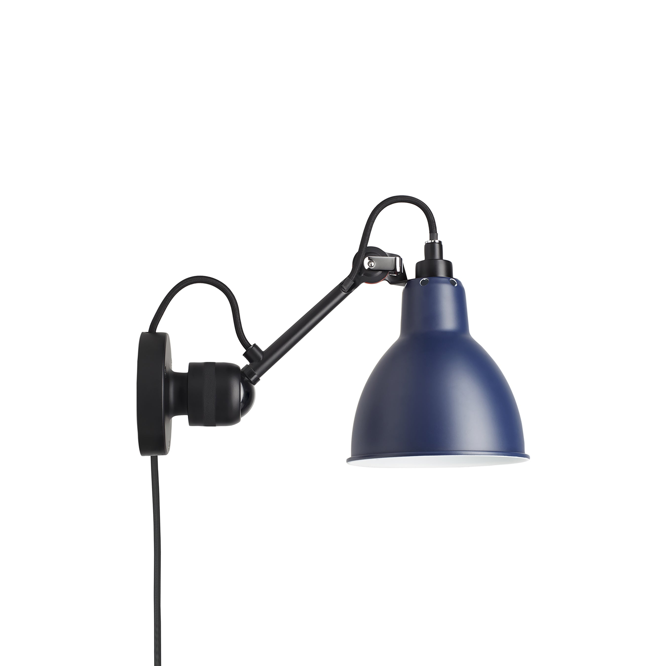 Lampe Gras N° 304 CA Wall Lamp: Black + Blue + Round