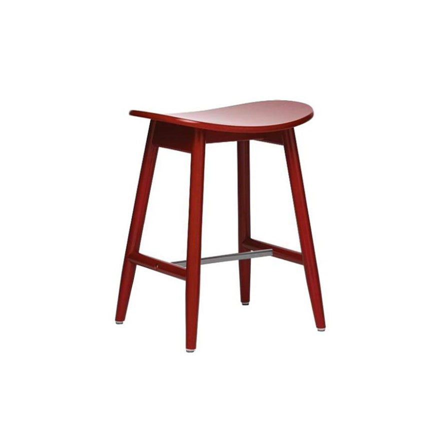 Icha Stool: Red Lacquered Beech