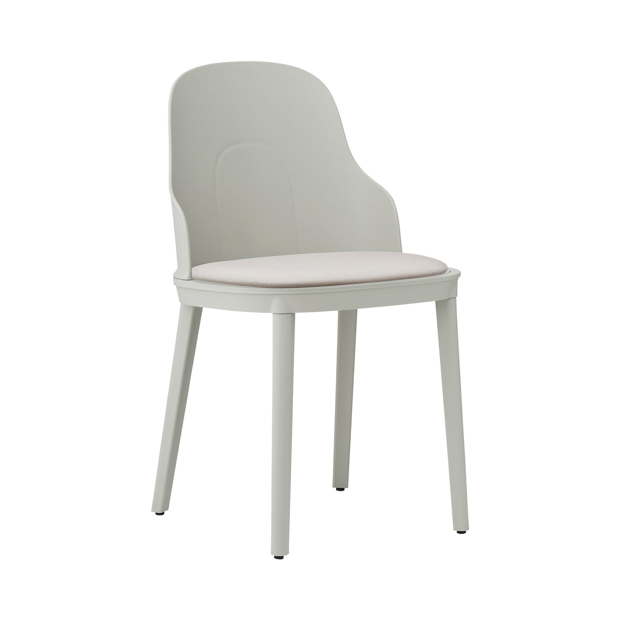 Allez Chair: Upholstered + Warm Grey + Polypropylene