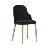 Allez Chair: Upholstered + Black + Oak + Main Line Flax MLF28