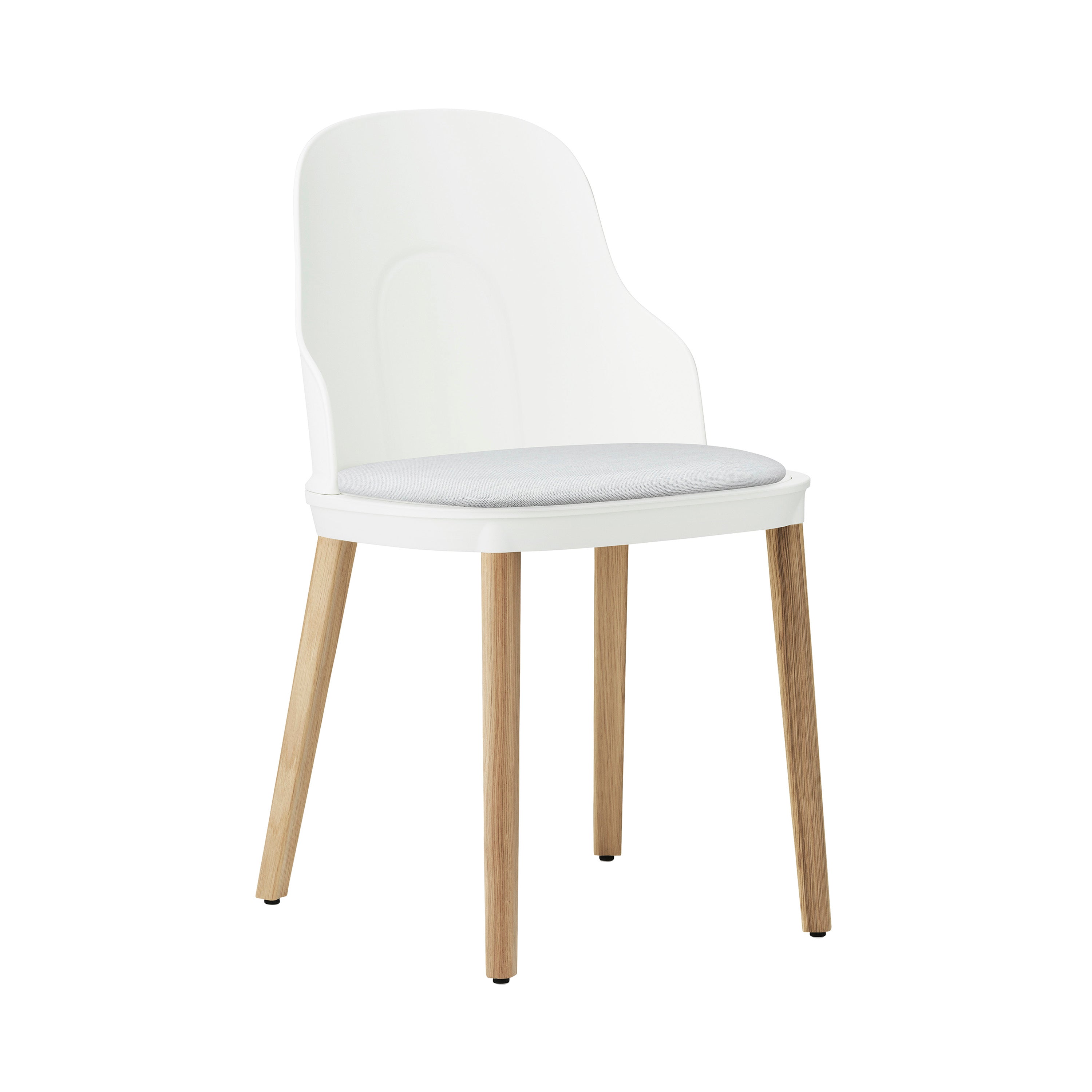 Allez Chair: Upholstered + White + Oak