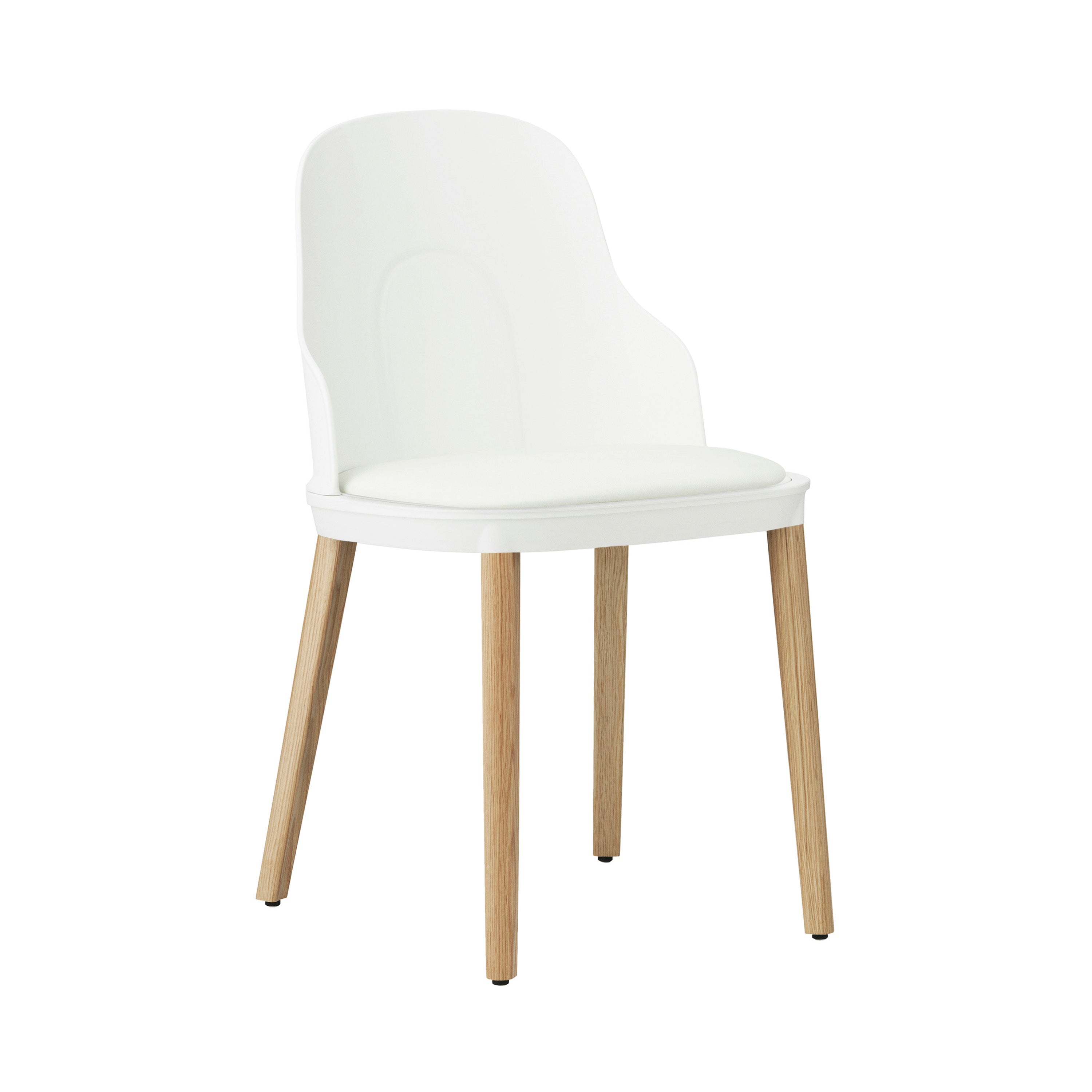 Allez Chair: Upholstered + White + Oak + Ultra Leather 41594