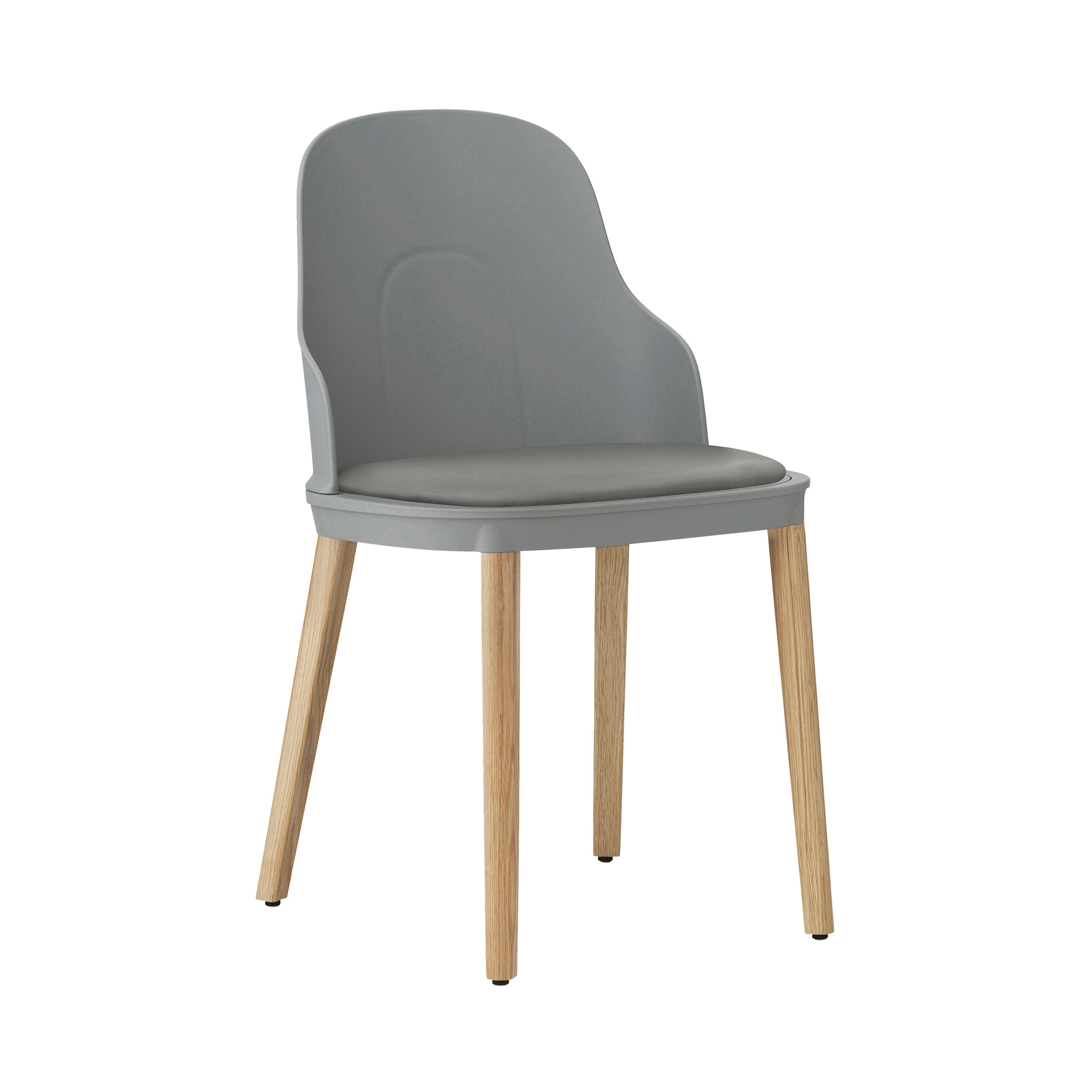 Allez Chair: Upholstered + Grey + Oak + Ultra Leather 41575